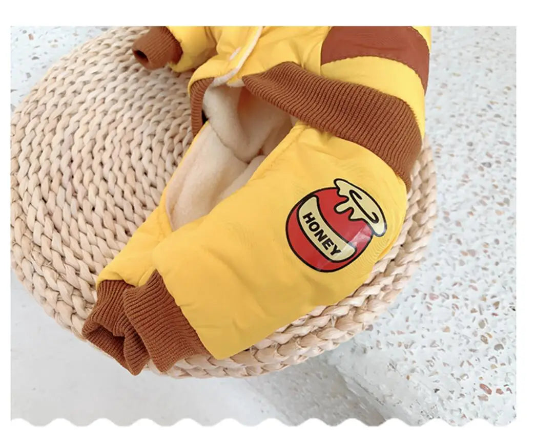 Winter Dog Pets Clothing Thicken Warm Dog Clothes Jumpsuit Outfit Puppy Yorkshire Small Dog Costume Funny Pet Coat Jacket