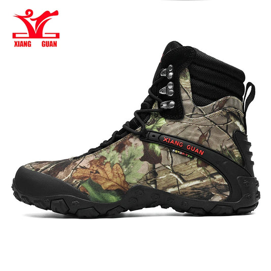 XIANG GUAN Hiking Shoes Men Waterproof Tree Bionic Camo Climbing Mountain Tactical Boots Women Outdoor Sports Camping Trekking