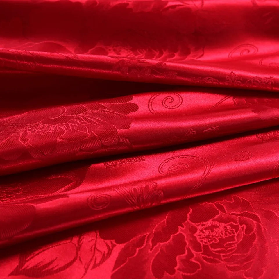 Satin Jacquard Bedding Set Luxury Bed Linens European Style Duvet Cover Queen King Size For Adults