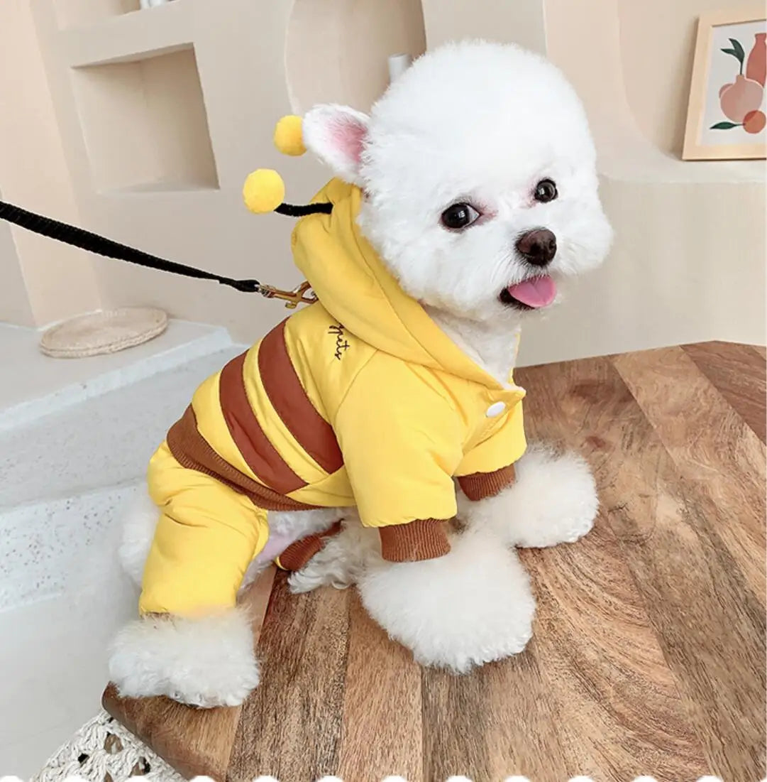 Winter Dog Pets Clothing Thicken Warm Dog Clothes Jumpsuit Outfit Puppy Yorkshire Small Dog Costume Funny Pet Coat Jacket