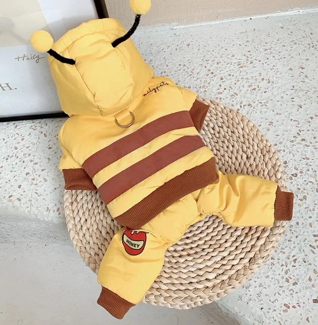 Winter Dog Pets Clothing Thicken Warm Dog Clothes Jumpsuit Outfit Puppy Yorkshire Small Dog Costume Funny Pet Coat Jacket