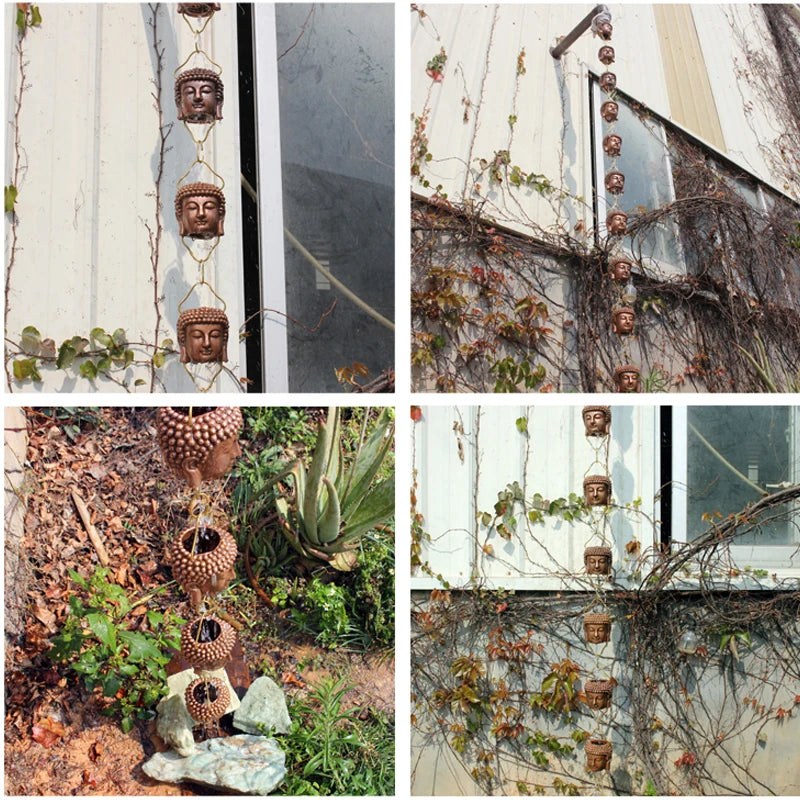 2.6m Water Diversion Chain Rain Bell Temple Eaves Drainage Chain Homestay Villa Japanese Courtyard Garden Copper Rain Guide Chai