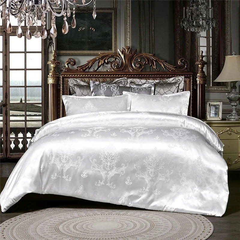 Claroom Jacquard Bedding Set Queen King Size Duvet Cover Bed set Quilt High Quality Luxury Gold Colour 2/3pcs Comforter