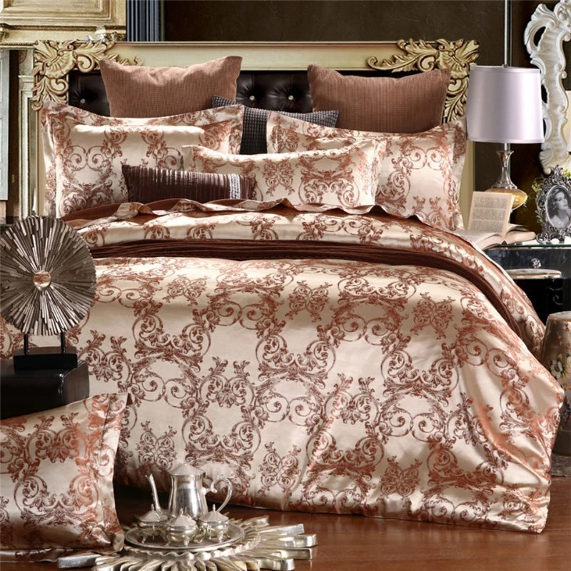 Luxury Jacquard Bedding Set King Size Duvet Cover Quilt Set Queen Comforter Bed Gold Quilt Cover High Quality For Adults