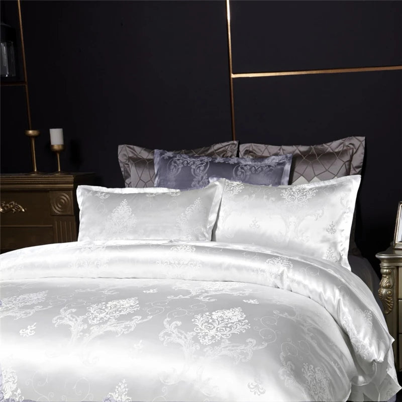 Luxury Jacquard Bedding Set King Size Duvet Cover Quilt Set Queen Comforter Bed Gold Quilt Cover High Quality For Adults