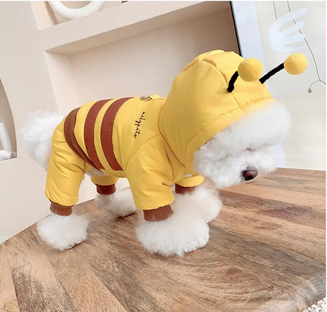 Winter Dog Pets Clothing Thicken Warm Dog Clothes Jumpsuit Outfit Puppy Yorkshire Small Dog Costume Funny Pet Coat Jacket