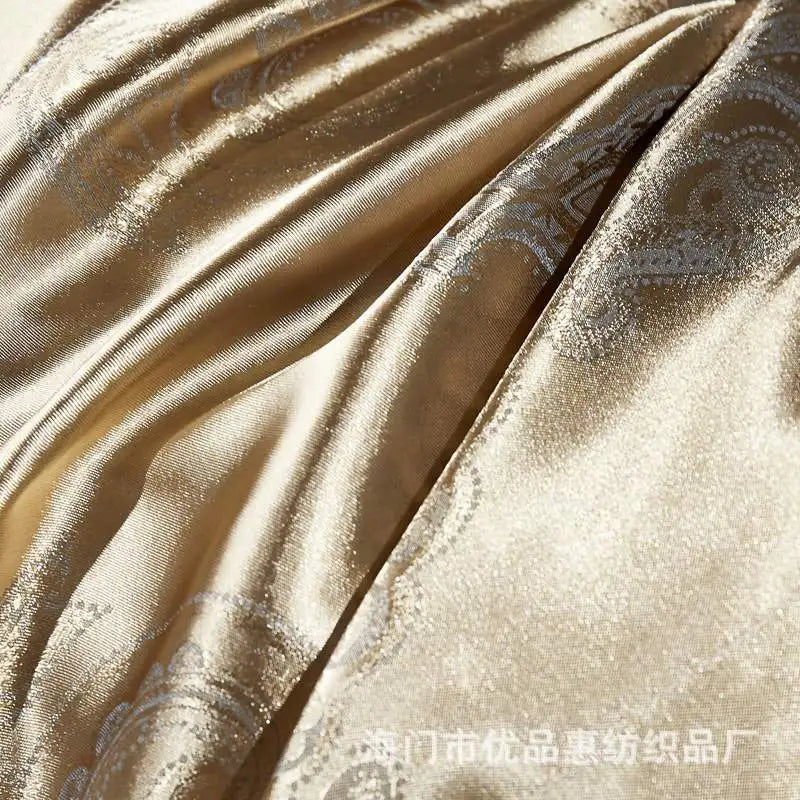 Satin Jacquard Bedding Set Luxury Bed Linens European Style Duvet Cover Queen King Size For Adults