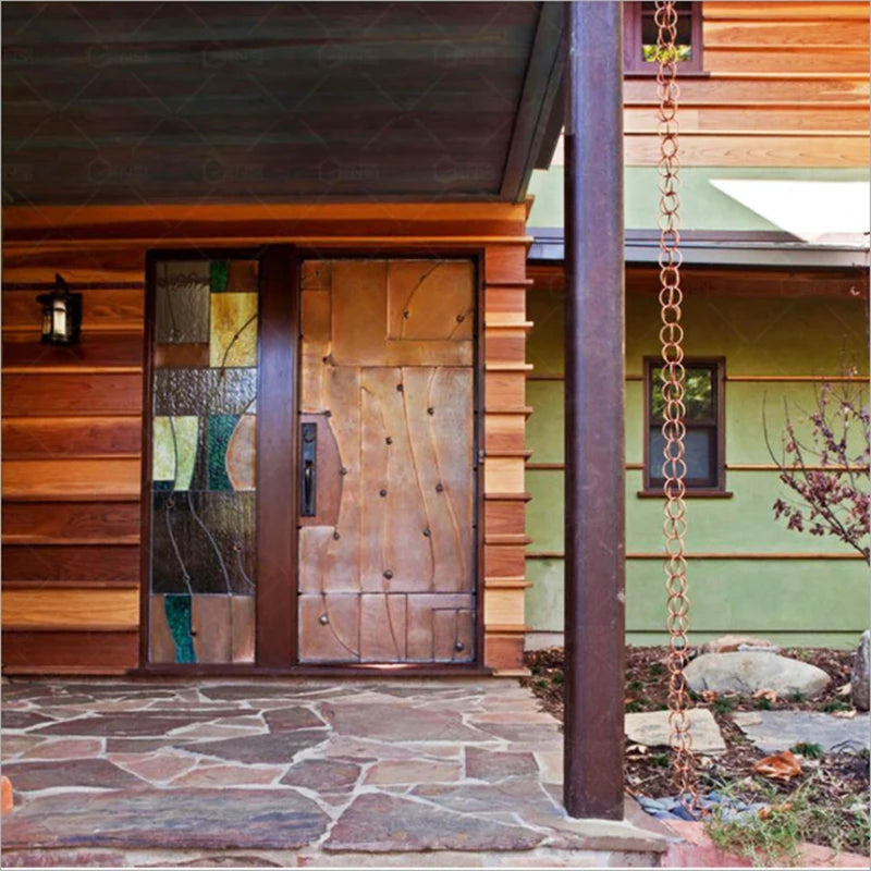 2.6m Copper Falling Water Diversion Chain Rain Bell Temple Eaves Drainage Chain Homestay Villa Courtyard Garden Rain Guide Chain