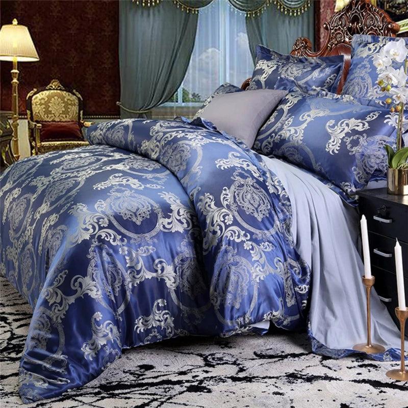 Luxury Jacquard Bedding Set King Size Duvet Cover Quilt Set Queen Comforter Bed Gold Quilt Cover High Quality For Adults