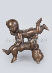 16 Chinese Brass Copper Evil Lion Head Mask Wall Hang Family Decor Art Sculpture statues garden decoration