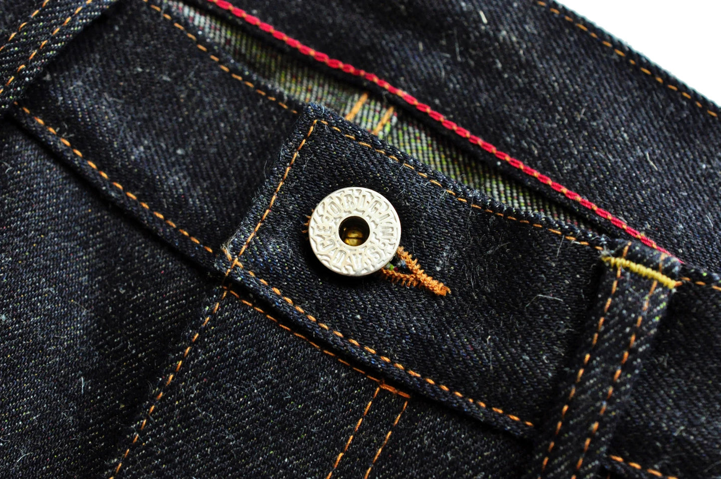 SAUCE ORIGIN EXL916-AG Mens Jeans cotton linen Selvedge Sanforized Raw Denim Jeans for Men Straight Fit Silver Button 19 oz