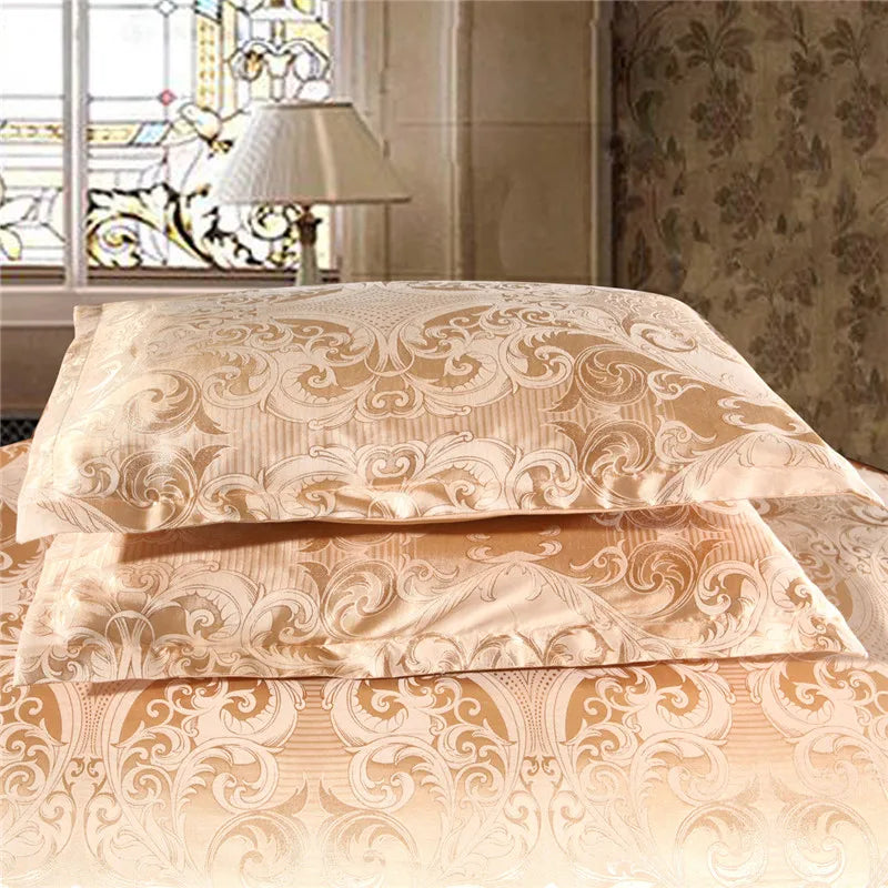 Claroom Jacquard Bedding Set Queen King Size Duvet Cover Bed set Quilt High Quality Luxury Gold Colour 2/3pcs Comforter