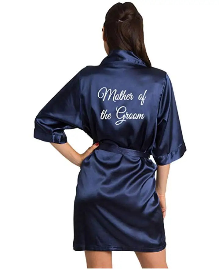 Burgundy Satin Kimono Robes women short pajamas dressing gown wine red Bridesmaid Gift team bride Bridal Party Robes