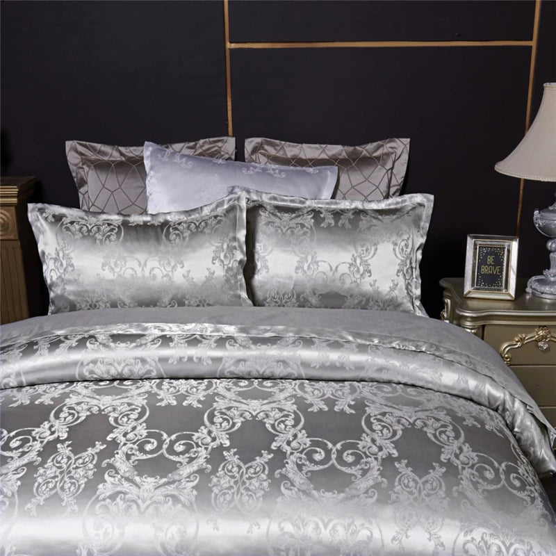 Luxury Jacquard Bedding Set King Size Duvet Cover Quilt Set Queen Comforter Bed Gold Quilt Cover High Quality For Adults