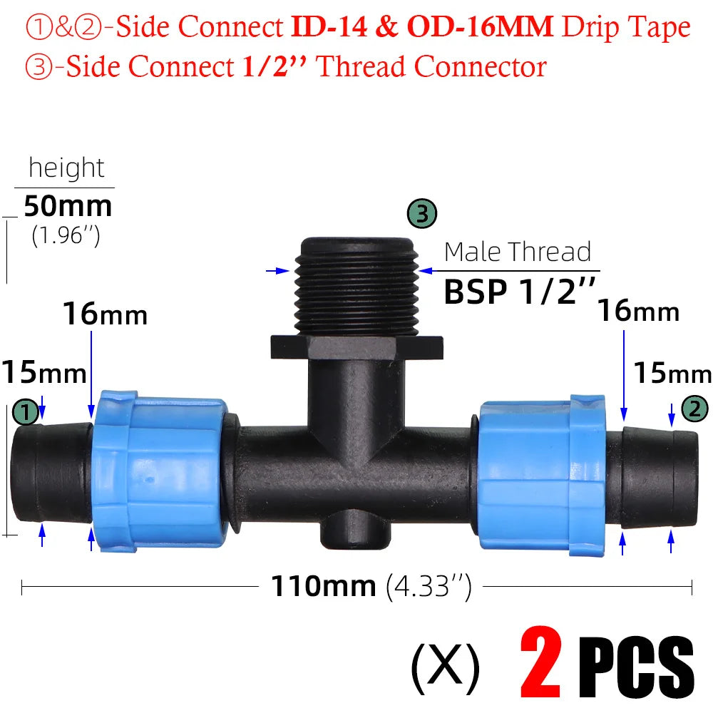 16mm 20mm 25mm 4/7mm 8/11mm Shut-off Valve Garden Hose Waterstop Barb Connector 1/4'' 1/2'' 3/4'' Drip Irrigation Valve Fittings