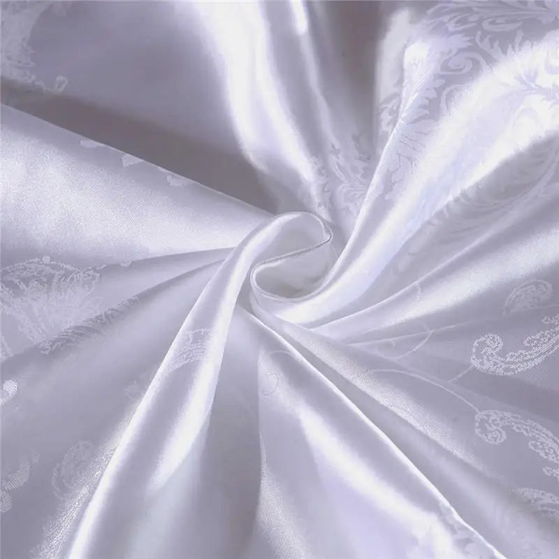 Satin Jacquard Bedding Set Luxurious Solid European Style Duvet Cover King Queen Bed Pillowcases 2020 New