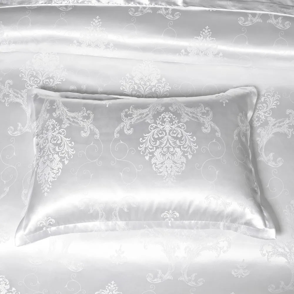 Satin Jacquard Bedding Set Luxury Bed Linens European Style Duvet Cover Queen King Size For Adults