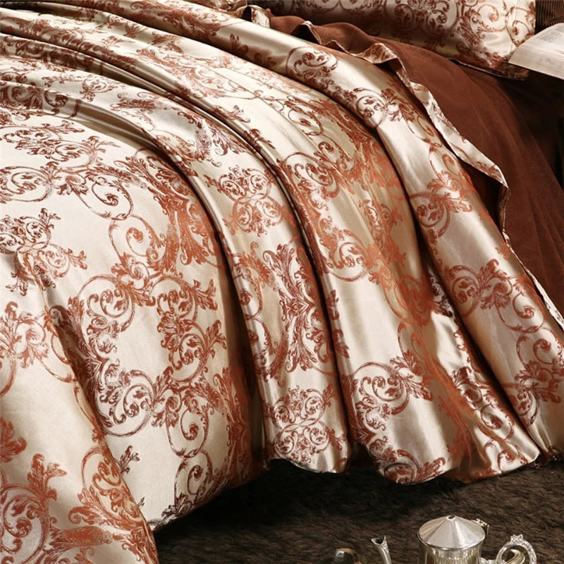 Luxury Jacquard Bedding Set King Size Duvet Cover Quilt Set Queen Comforter Bed Gold Quilt Cover High Quality For Adults