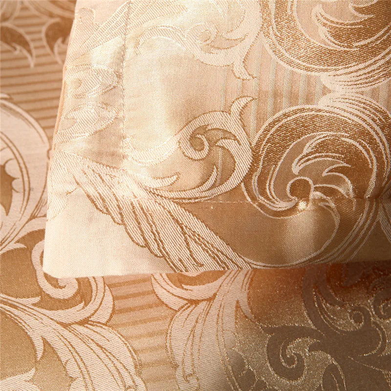 Claroom Jacquard Bedding Set Queen King Size Duvet Cover Bed set Quilt High Quality Luxury Gold Colour 2/3pcs Comforter