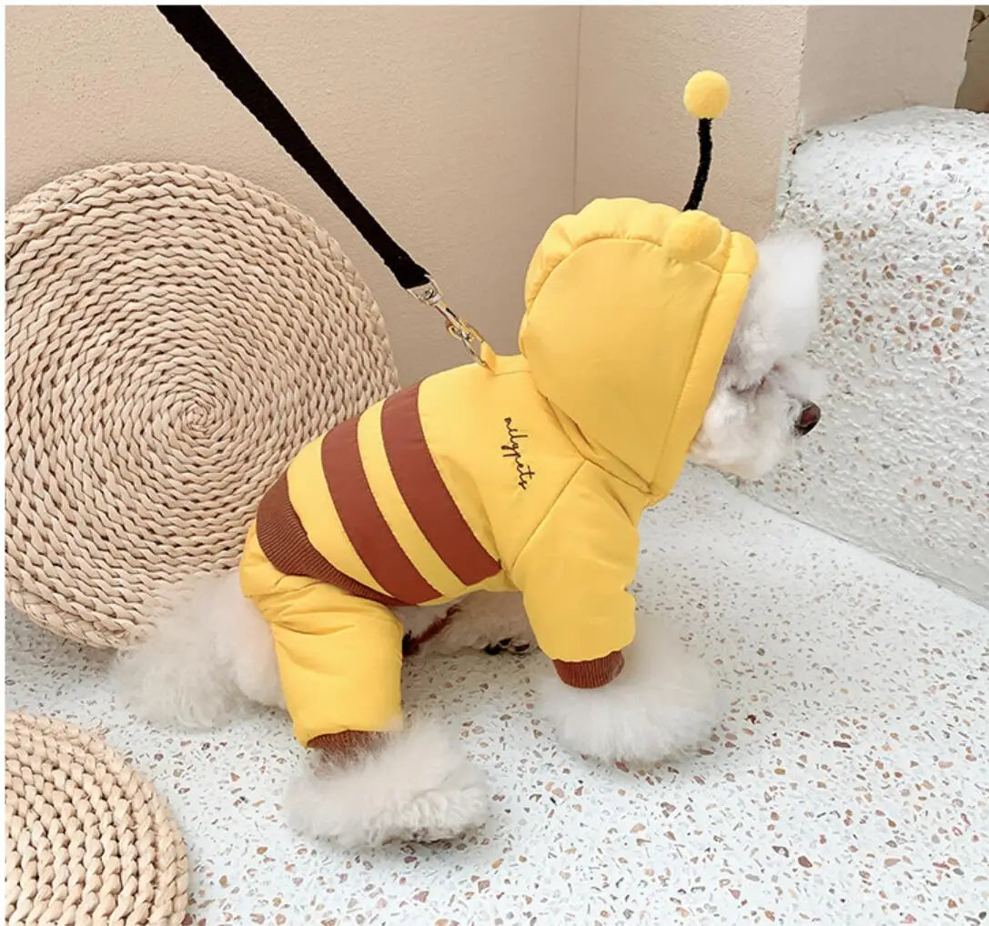 Winter Dog Pets Clothing Thicken Warm Dog Clothes Jumpsuit Outfit Puppy Yorkshire Small Dog Costume Funny Pet Coat Jacket