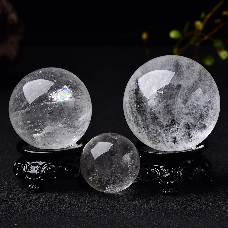 1PC Natural Stone Crystal Quartz Ball Rock Mineral Healing Massage Ball Reiki Meditation Energy Stone Home Decor
