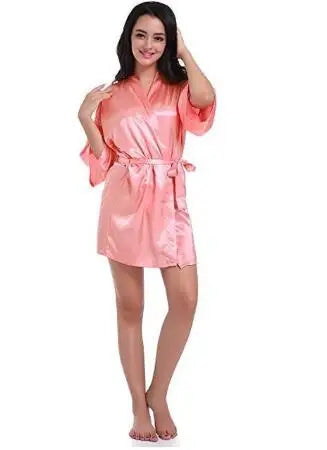 Satin Robe Female Intimate Lingerie Sleepwear Silky Bridal Wedding Gift Casual Kimono Bathrobe Gown Nightgown Sexy Nightwear