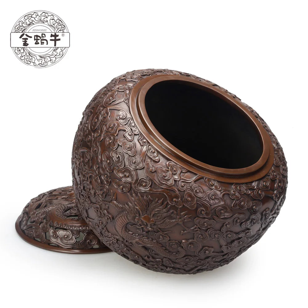 16 # wulong gold snail corrugated smoked smoked furnace manual pure copper has something enjoy the temple incense burner