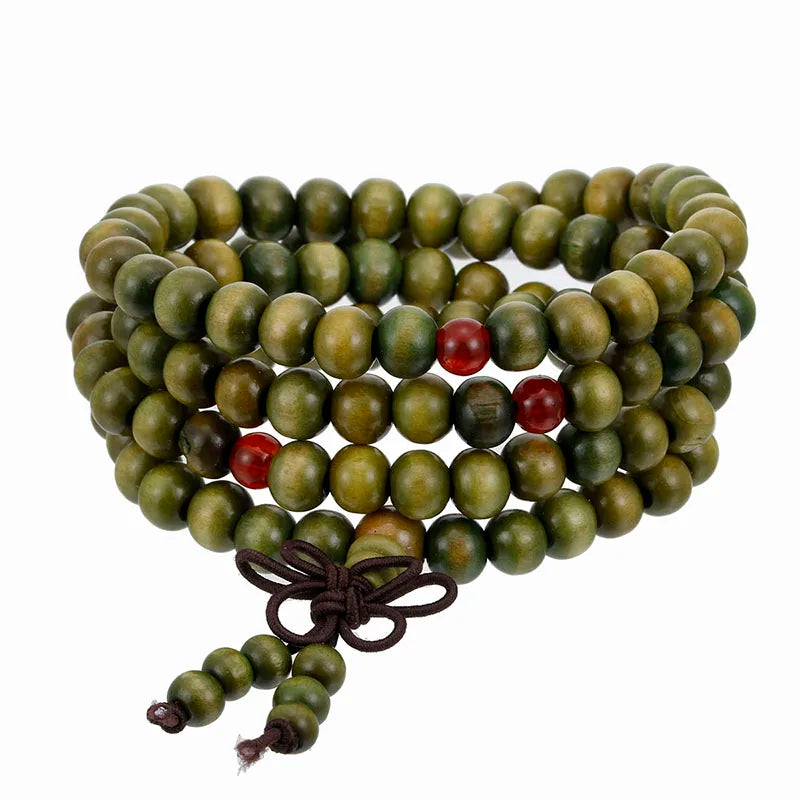 1Pcs 8mm Natural Sandalwood Buddhist Buddha Meditation Wood Prayer Bead Mala Bracelet Bangles Women Men Jewelry 108 Beads Bijoux