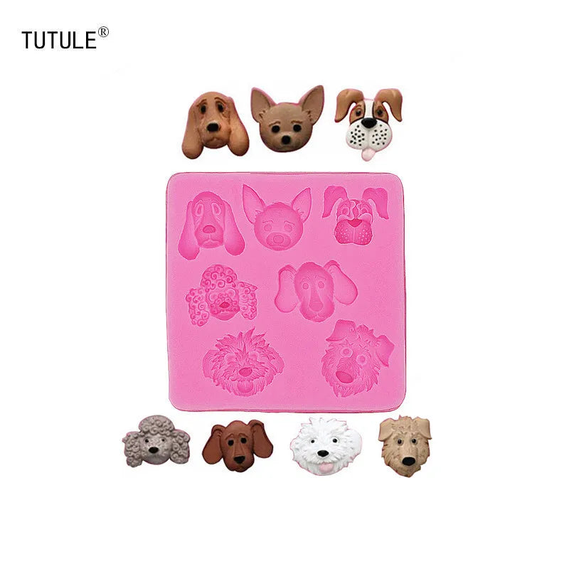 Gadgets - Dog Head Silicone Rubber Flexible Food Safe Mould- clay resin ceramics candy fondant candy chocolate soap Mould
