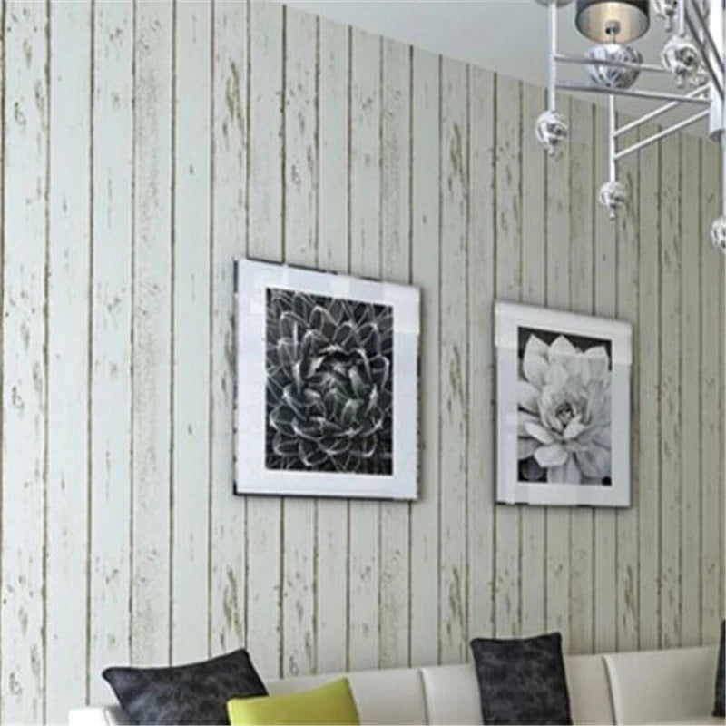 wellyu Vintage Mediterranean woodgrain nonwoven wallpaper Clothing shop studio bedroom living room full wallpaper