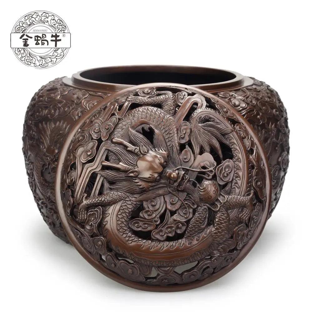 16 # wulong gold snail corrugated smoked smoked furnace manual pure copper has something enjoy the temple incense burner