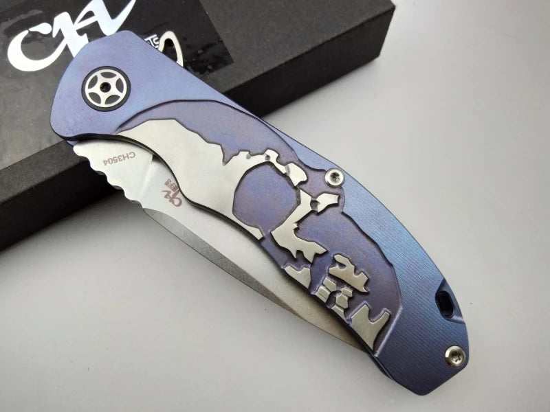 CH CH3504 Folding Knife S35VN Blade Titanium Handle Tactical Camping Hunting Survival Pocket Flipper Kitchen Outdoor EDC Knife