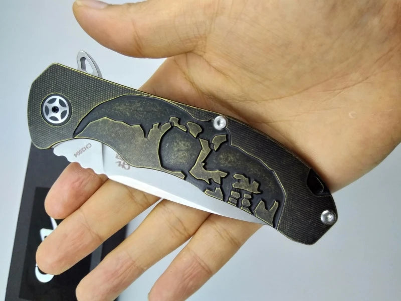CH CH3504 Folding Knife S35VN Blade Titanium Handle Tactical Camping Hunting Survival Pocket Flipper Kitchen Outdoor EDC Knife