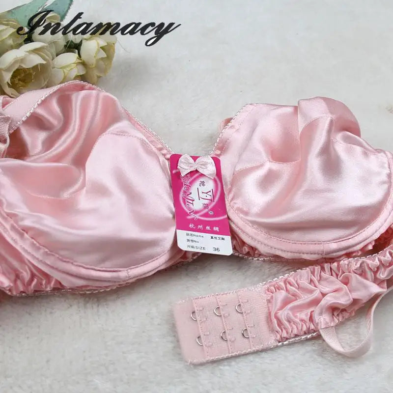 100% real Silk Bra Double silk Has No Sponge Thin B Cup,Comfortable,healthy, breathable, sleep bra