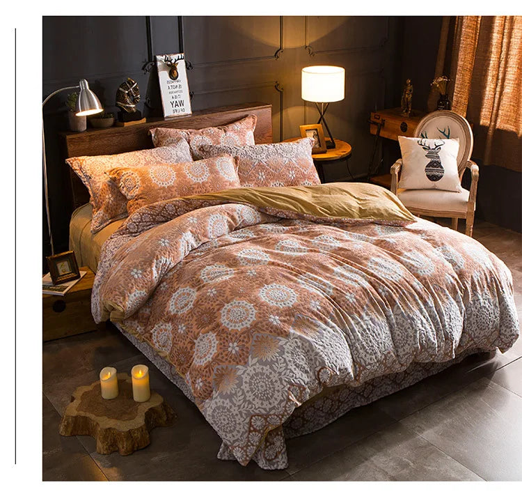 2018 Spring 5D Carved Classic bedding set Flannel and Coral fleece cotton bed linen duvet cover sets