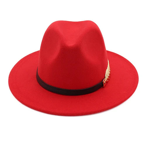 2019 Felt Hats Black For Women With Wide Brim Belt Church Men Jazz Godfather Fedora Hat Trilby Gangsters Winter Chapeau Femme