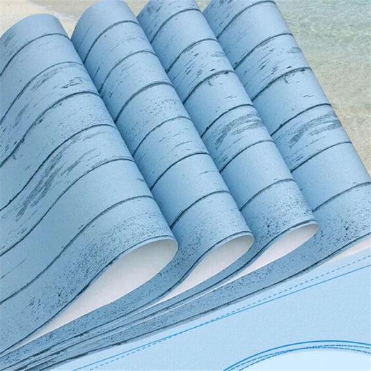 wellyu Vintage Mediterranean woodgrain nonwoven wallpaper Clothing shop studio bedroom living room full wallpaper