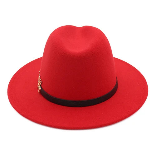 2019 Felt Hats Black For Women With Wide Brim Belt Church Men Jazz Godfather Fedora Hat Trilby Gangsters Winter Chapeau Femme