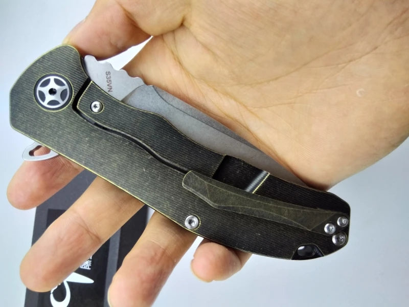 CH CH3504 Folding Knife S35VN Blade Titanium Handle Tactical Camping Hunting Survival Pocket Flipper Kitchen Outdoor EDC Knife