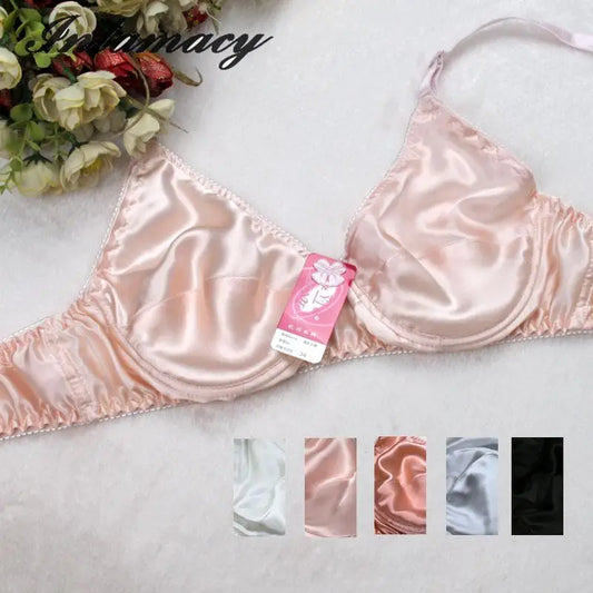 100% real Silk Bra Double silk Has No Sponge Thin B Cup,Comfortable,healthy, breathable, sleep bra