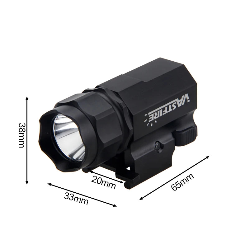 Tactical 2000Lm LED Weapon Light Pistol Lanterna Rifle Airsoft Flashlight Fit Weaver/Picatinny Rails for Hand Gun Hunting