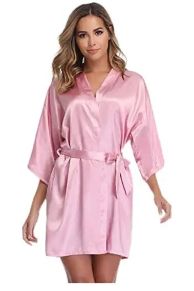 Satin Robe Female Intimate Lingerie Sleepwear Silky Bridal Wedding Gift Casual Kimono Bathrobe Gown Nightgown Sexy Nightwear