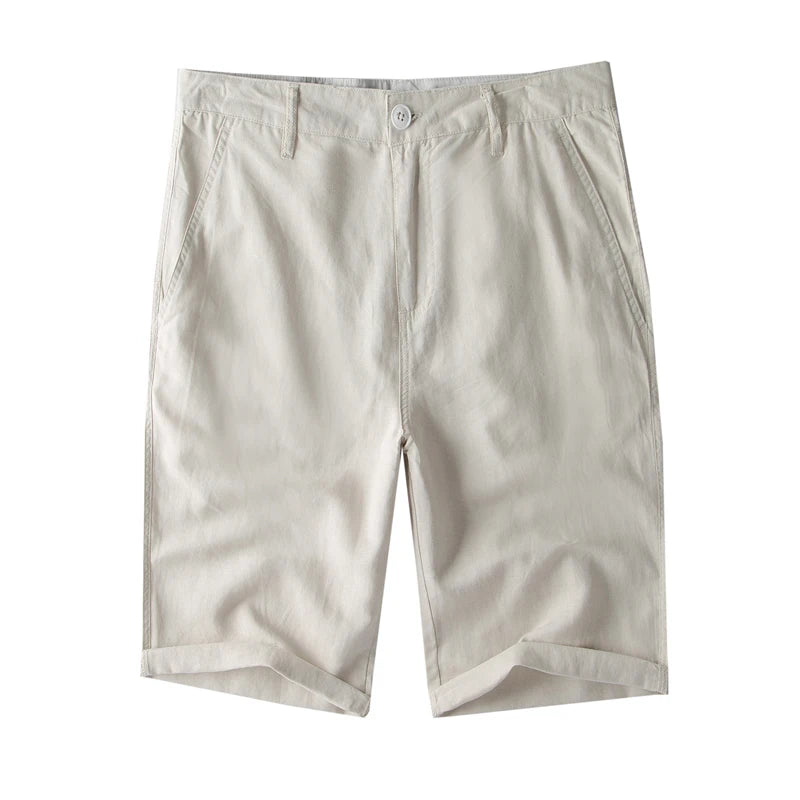 Designer new linen shorts men casual beach short men brand wild leisure solid Cargo shorts for men bermuda masculina bermudas