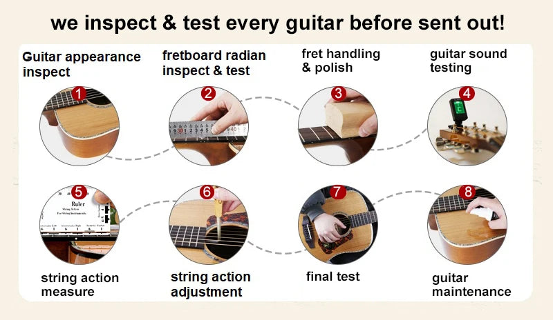 41 Inch Django Guitar Spruce Wood Top Gypsy Swing Acoustic Guitar Natural High Gloss Finish 6 String Folk Guitar Jango