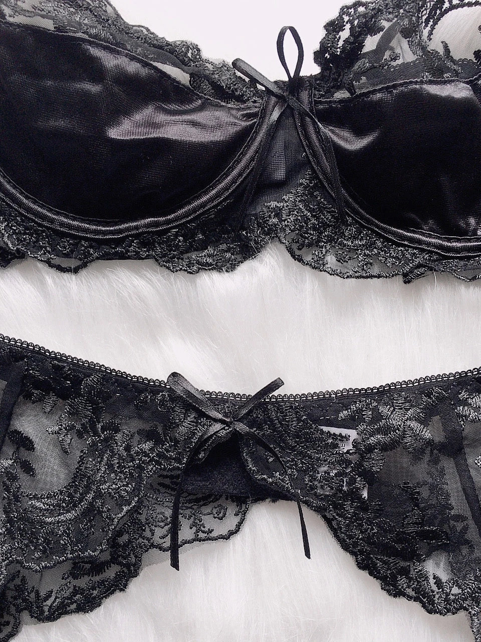Embroidery Lace Sensual Lingerie Set Graters Women's Underwear Transparent Erotic Push Up Bra And Panty Sets Black Intimate