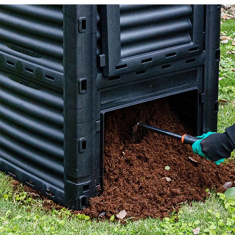 Full Compost Box 300L Compost Bin Garden Courtyard Compost box Leaves Organic Fertilize ...