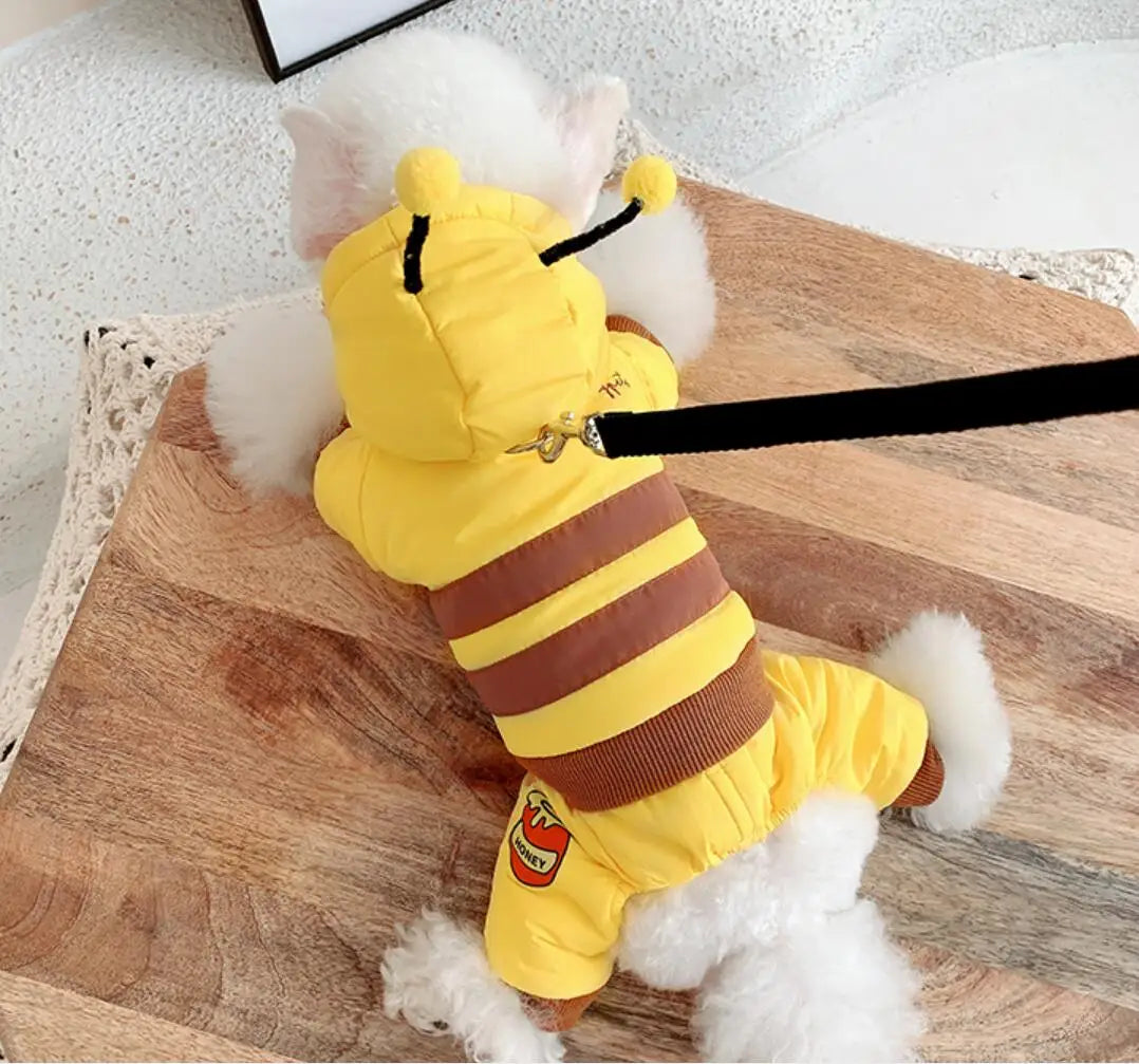 Winter Dog Pets Clothing Thicken Warm Dog Clothes Jumpsuit Outfit Puppy Yorkshire Small Dog Costume Funny Pet Coat Jacket