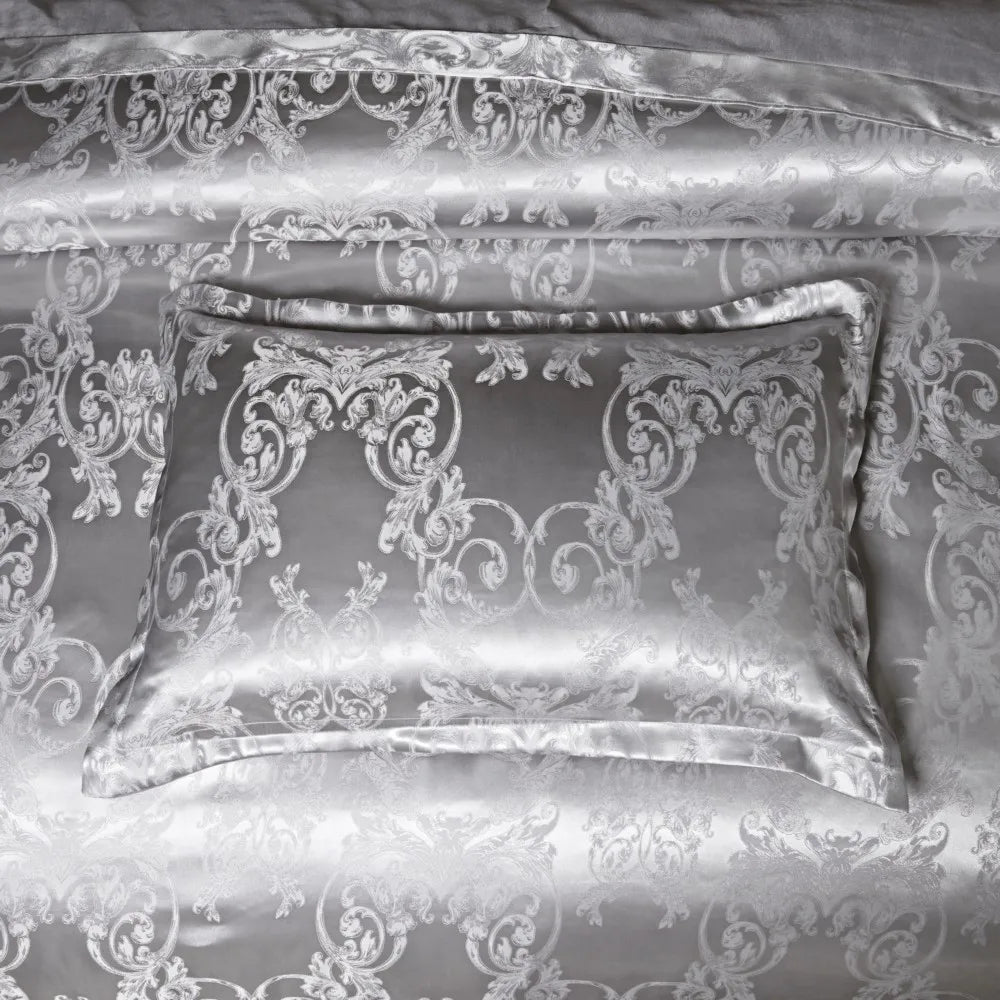 Satin Jacquard Bedding Set Luxury Bed Linens European Style Duvet Cover Queen King Size For Adults
