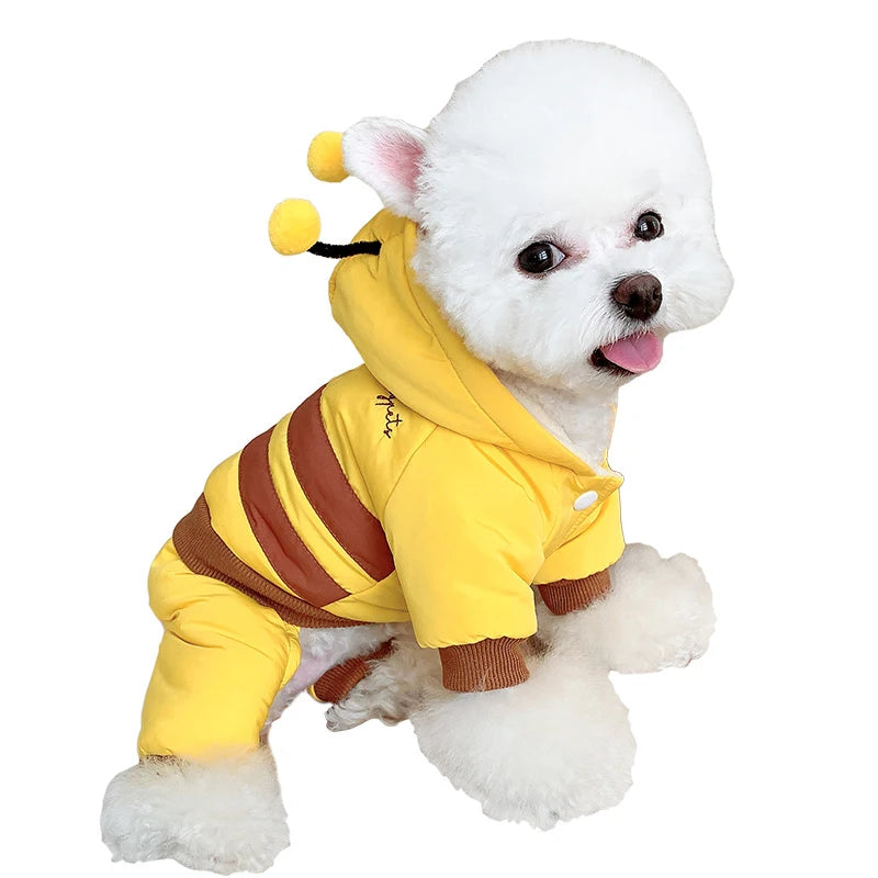 Winter Dog Pets Clothing Thicken Warm Dog Clothes Jumpsuit Outfit Puppy Yorkshire Small Dog Costume Funny Pet Coat Jacket