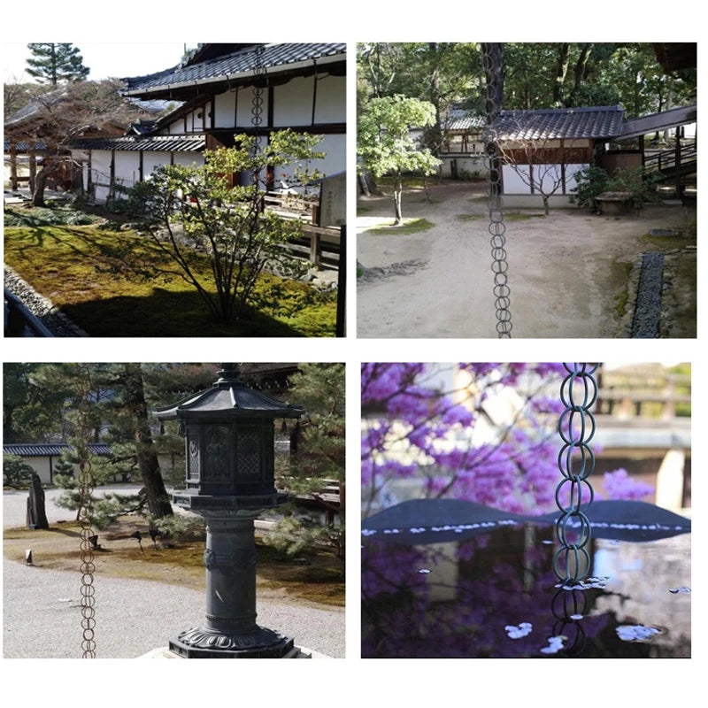 2.6m Copper Falling Water Diversion Chain Rain Bell Temple Eaves Drainage Chain Homestay Villa Courtyard Garden Rain Guide Chain